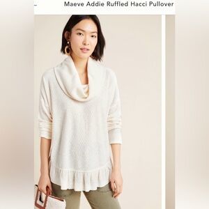 Anthropologie Maeve Addie Ruffled Hacci Pullover